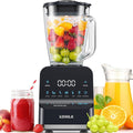 1200W Professional Smoothie Blender for Shakes 52oz Glass Jar Ice Crush Puree 9-Speed Touchscreen with Pulse &amp 7 Functions Black