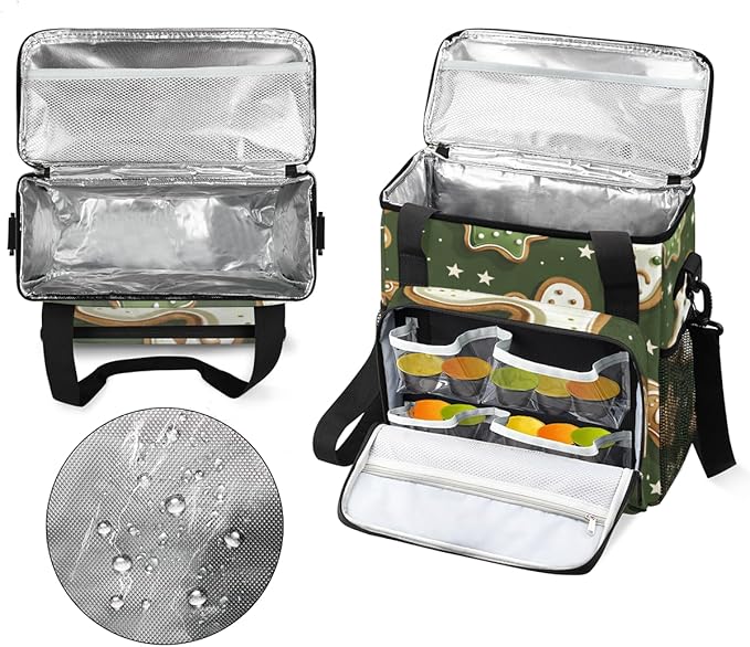 Graffiti Gingerbread Man Coffee Maker Carrying Bag Travel Storage Bag Compatible with K-Mini or K-Mini Plus Single Serve Coffee Brewer Carrying Case with Multiple Pockets &amp Shoulder Strap
