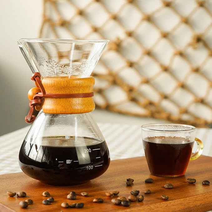 SOTECH Pour Over Coffee Maker Set 600ML Coffee Maker With Wooden Storage Tray Stainless Steel Kettle Bean Grinder for Outdoor Travel Picnic (Portable Coffee Set)