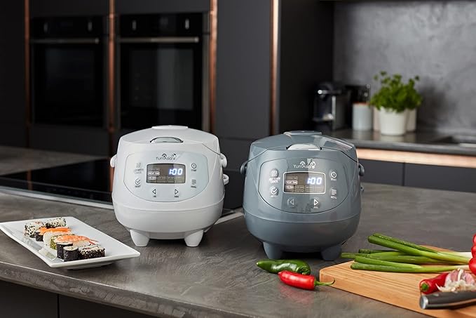 Yum Asia Panda Mini Rice Cooker With Ninja Ceramic Bowl and Advanced Fuzzy Logic (3.5 cup 0.63 litre) 4 Rice Cooking Functions 4 Multicooker functions Digital LED display - 120V
