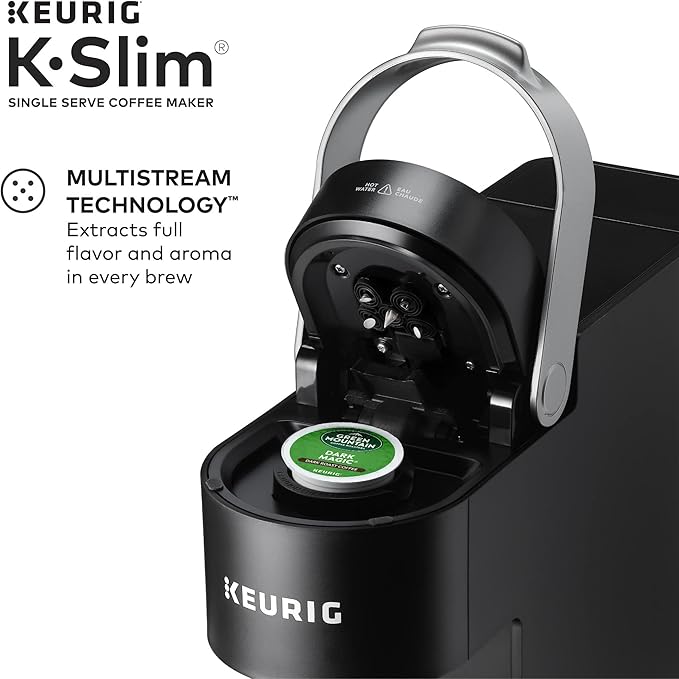 Keurig K- Slim Single Serve K-Cup Pod Coffee Maker Multistream Technology Black &amp K-Duo 3 Month Care Brewer Maintenance Kit