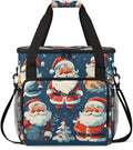 Xmas Santa Claus Coffee Maker Carrying Bag Colorful Santa Claus Travel Storage Bag Compatible with K-Mini or K-Mini Plus Single Serve Coffee Brewer Carrying Case with Pockets &amp Shoulder Strap