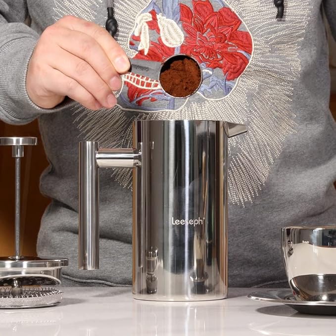 Best French Press Coffee Maker - Wall 304 Stainless Steel Keeps Brewed or Tea Hot