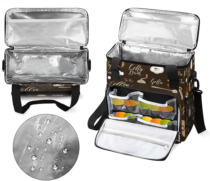 cfpolar Coffee Maker Storage Bag Waterproof Travel Carrying Storage Tote Bag Organizer Case Compatible with K-Mini or K-Mini Plus And Suitable for Other Accessories With Pockets for K-Cup Pods