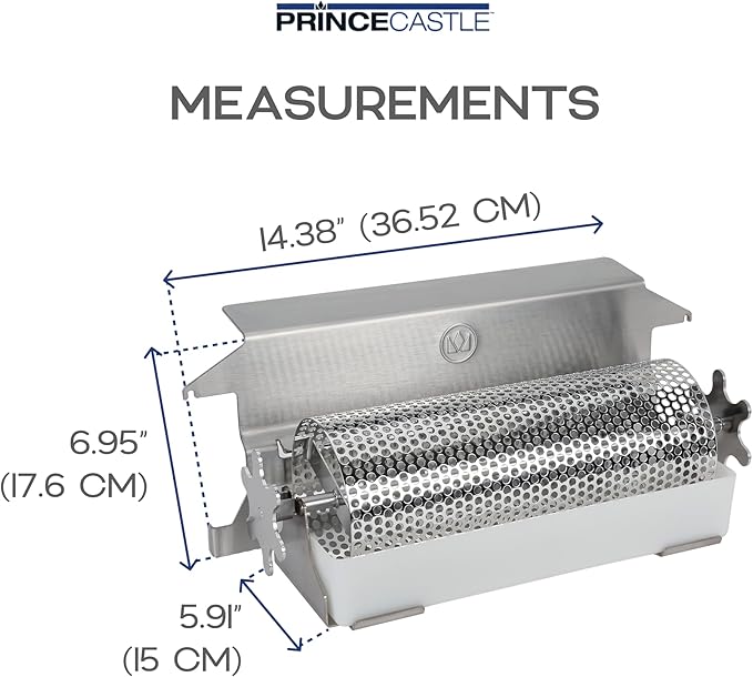 Prince Castle Top Mount Bun Dresser for CTDE Series Toaster Stainless Steel - Butter Spreader and Butter Roller for Buns Even Dispensing