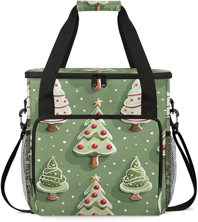 Abstract Tree Xmas Coffee Maker Carrying Bag Portable Travel Storage Tote Bag Compatible with K-Mini or K-Mini Plus Single Serve Coffee Brewer Carrying Case with Multiple Pockets &amp Shoulder Stra