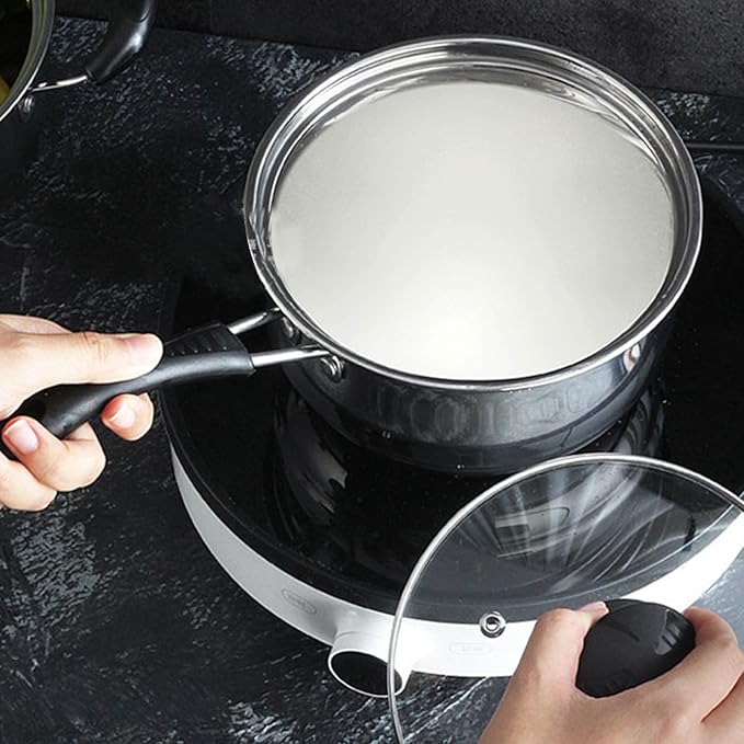 Pots And Pans Set Non Stick 3pcs Stainless Kitchen Cookware Kitchen Utensils Set Kitchen Cookware Pots and Frying Sauce Pans Set for Simmering Sautéing Frying