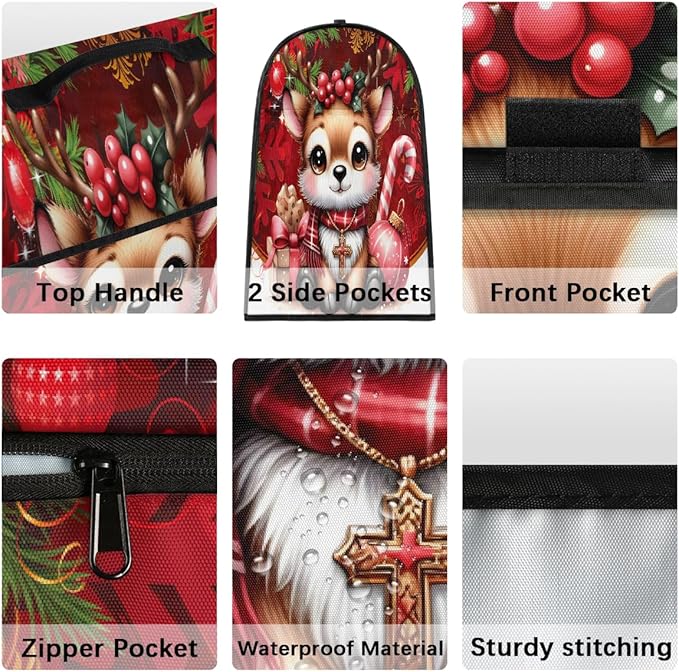 cfpolar Kitchen Aid Mixer Cover Compatible with 6-8 Quarts Christmas Elk Candy Canes Stand Mixer Cover Kitchen Aid Mixers Accessories Appliance Organizer Bag Dust Covers with Zipper Pocket