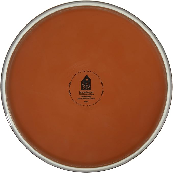 Bloomhouse - Two Time Oprah's Favorite Things WInner - Santorini Mist 4-Piece 8.6-Inch Terracotta Pasta Bowl Set – Moonstone White Reactive Glaze Round Shallow Walled Dinner &amp Serving Bowls