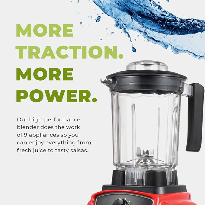 Cleanblend Ultra Blender Low Profile Blender for Shakes and Smoothies - 40oz Compact Countertop Smoothie Maker - 8-Blade Stainless Steel 1000 Watt Motor BPA-Free Tamper Wand Included (Red)