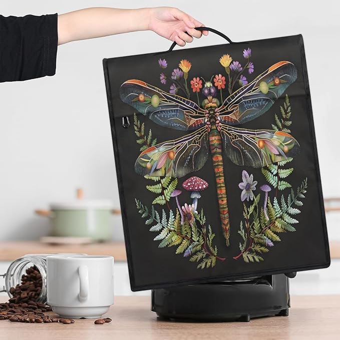 cfpolar Kitchen Aid Mixer Cover Compatible with 6-8 Quarts Animal Dragonfly Flower Stand Mixer Cover Kitchen Aid Mixers Accessories Appliance Organizer Bag Dust Covers with Zipper Pocket