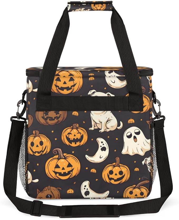 Retro Pumpkin Coffee Maker Carrying Bag Bright Pumpkin Travel Storage Bag Compatible with K-Mini or K-Mini Plus Single Serve Coffee Brewer Carrying Case with Multiple Pockets &amp Shoulder Strap
