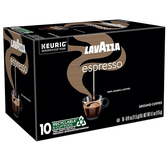 Lavazza Espresso Single-Serve Keurig K-Cup Pods Medium Roast Coffee 60-Count Box (6 Packs of 10)