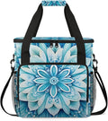 Floral Design Coffee Maker Travel Bag for Keurig K-Mini/K-Mini Plus Insulated Waterproof Tote with Pockets for K-Cup Portable Single-Serve Brewer Case