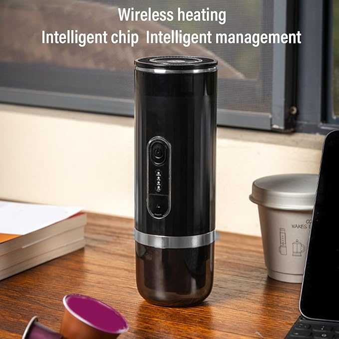 Espresso Coffee Machine 3 in 1 Travel Expresso Maker Leakproof Heat Insulation Efficient Fast Charging Electric Coffee Maker for Car Travel Camping RV Hiking Office