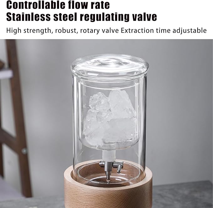 Ice Cold Brew Dripper Coffee Maker Cold Brew Coffee Maker Ice Drip Coffee Maker 500ml High Borosilicate Glass Removable Adjustable Drip Rate For Coffee Shop Home Office