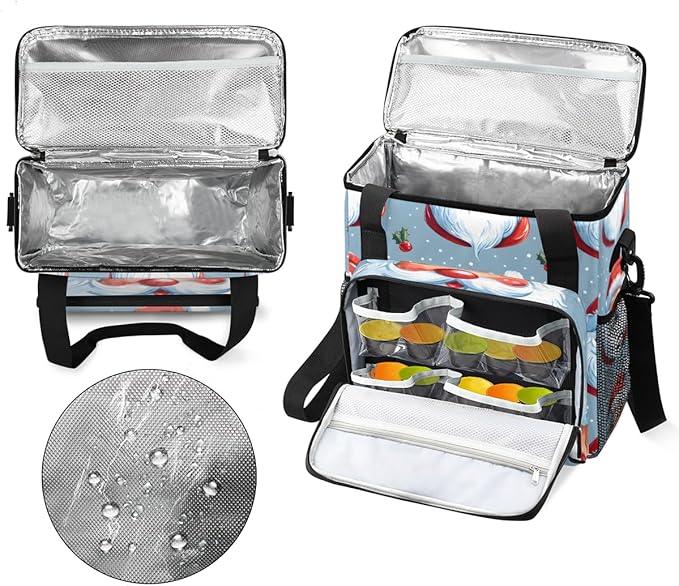 Mystical Santa Claus Coffee Maker Carrying Bag Graffiti Santa Claus Travel Storage Bag Compatible with K-Mini or K-Mini Plus Single Serve Coffee Brewer Carrying Case with Pockets &amp Shoulder Stra