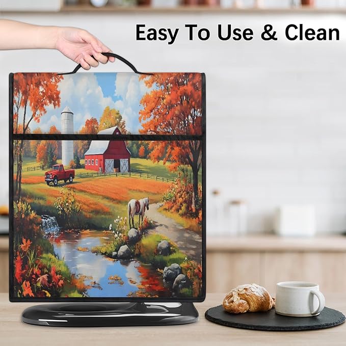 cfpolar Kitchen Aid Mixer Cover Compatible with 6-8 Quarts Fall Pumpkin Truck Horse Farm Stand Mixer Cover Kitchen Aid Mixers Accessories Appliance Organizer Bag Dust Covers with Zipper Pocket