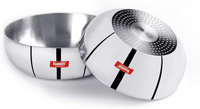 Sumeet 3mm Induction Bottom Aluminium Tasra Set of 2Pcs (1.8Ltr 2.3Ltr)
