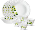 Borosil Gourmet Dinnerware Set For 6 19 Pieces White Dinner Plates and Bowls Sets Chip Resistant Tempered Opal Glass Stain Resistant Dishwasher &amp Microwave Safe Dinner Set For Gifting Serves