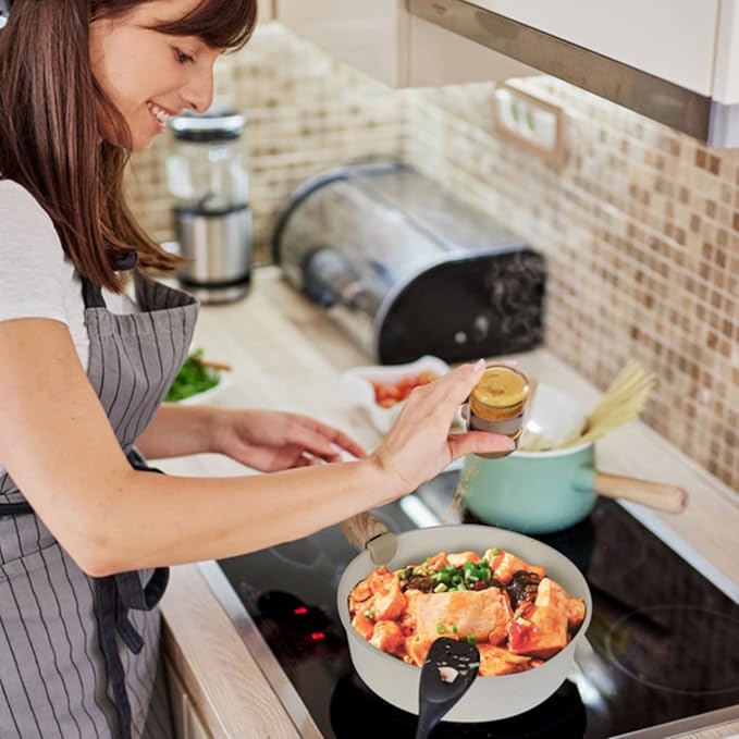 9 Piece Non-Stick Cookware Set Kitchen Pots and Pans Set with Removable Handles Tempered Glass Lids Dishwasher Oven Safe Aluminum Alloy Kitchen Cookware Set.