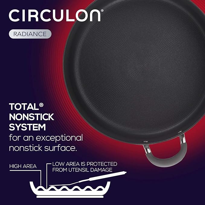 Circulon 83905 Radiance [hard anodized] Nonstick Frying pan set / Skillet Set - 8.5 Inch and 10 Inch Gray