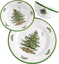 Spode Christmas Tree 12-Piece Melamine Dinnerware Set - Seasonal Dinnerware for Holiday Gatherings Service for 4 Dishwasher Safe with Festive Christmas Tree Motif Shatterproof &amp Durable Dishes