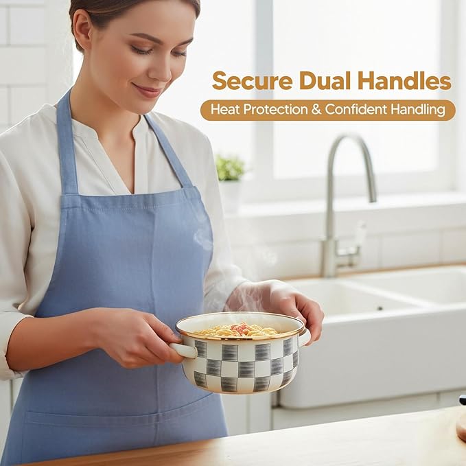 Pack of 3 Enameled Cookware Set for Multifunctional Kitchens Use Porcelain Materials Sturdy Design Ideal Family