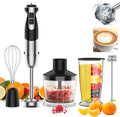 healthomse 5-In-1 Immersion Blender 800W 12-Speed Stainless Steel Hand Blender with Milk Frother Egg Whisk BPA-Free 500ml Chopper and 700ml Beaker with Lid for Soup Smoothie Baby Food