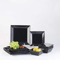 DOMINI 12-Piece Square Dinnerware Set Service for 4 Porcelain Dishes Dinner Square-Black