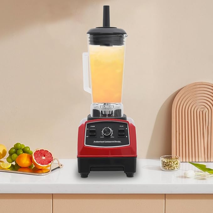 Commercial Smoothies Blender 2200W High Speed Low Noise 2L/0.52Gal Fruit Juicer Smoothie Mixer Maker Professional Countertop Heavy Duty Blender for Ice Crush Shakes