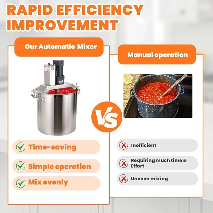 Electric Automatic Stirrer Mixer 50L Capacity with 4-Blade Scraper Adjustable Speed for Efficient Food Mixing Ideal Kitchen Tool for Cooking and Baking