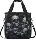 Black Skull Coffee Maker Carrying Bag Portable Travel Storage Tote Bag Compatible with K-Mini or K-Mini Plus Single Serve Coffee Brewer Carrying Case with Multiple Pockets &amp Shoulder Strap
