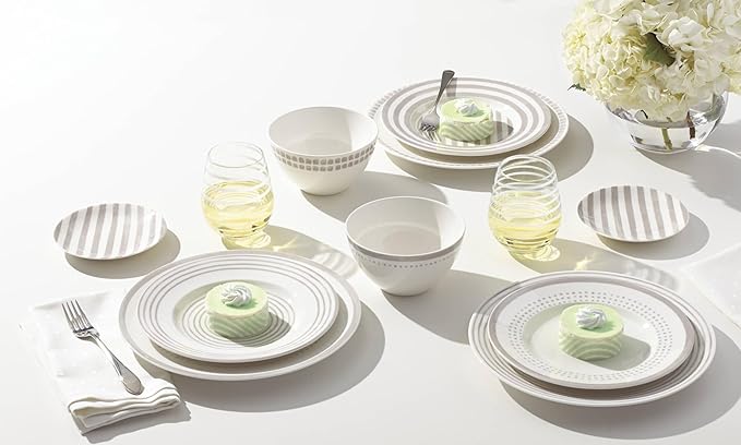 kate spade new york Charlotte Street North 16-Piece Dinnerware Set Taupe/Grey