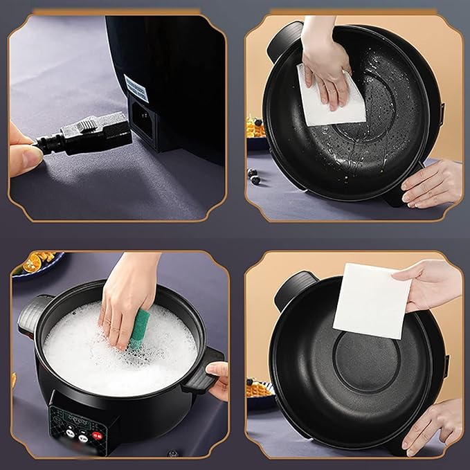 CKSEKD Rice Cooker With Steamer Basket Rice Cooker With Steamer Household Dormitory Multifunctional All-in-one Frying Pan/wok Non-stick Soup Pot For 3-5 People26cm