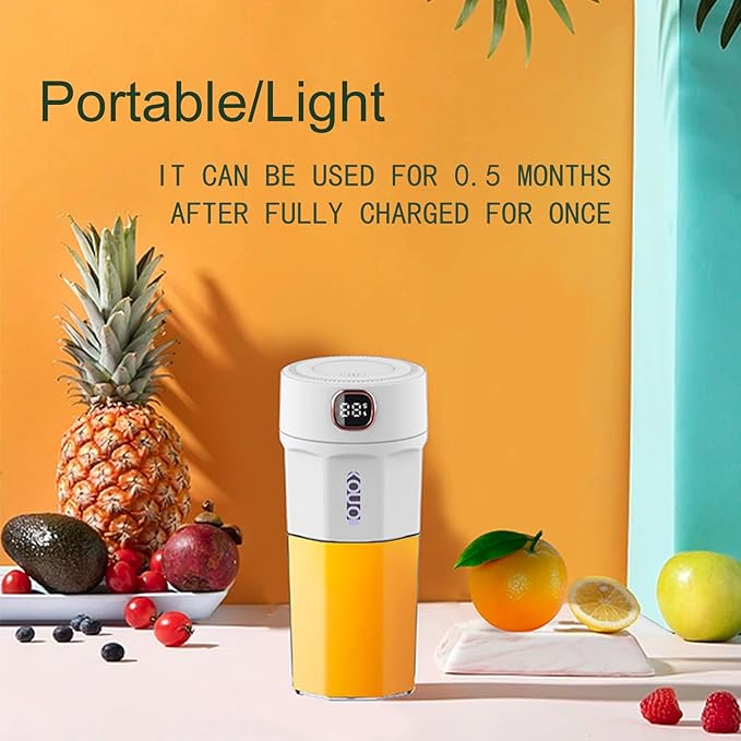 Portable Coffee Grinder and Blender Smoothies with 12Oz BPA Free Personal Travel Cup Durable Stainless Steel Mix Blender with Metal Coffee Filter USB Rechargeable(White)