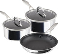 Circulon Scratch Defense Stainless Steel Pan Set: 3 Piece Induction Hob Pan Set with Extreme Non Stick Induction &amp All Hob Suitable