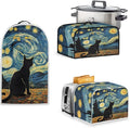 Starry Night Cat Decoration Slow Cooker Cover Toaster Cover Blender Covers SetFit 6-8 qt Slow Cooker Bread Machine Dust Cover Fits for Most Standard 2 Slice ToastersMachine Washable(Blue)