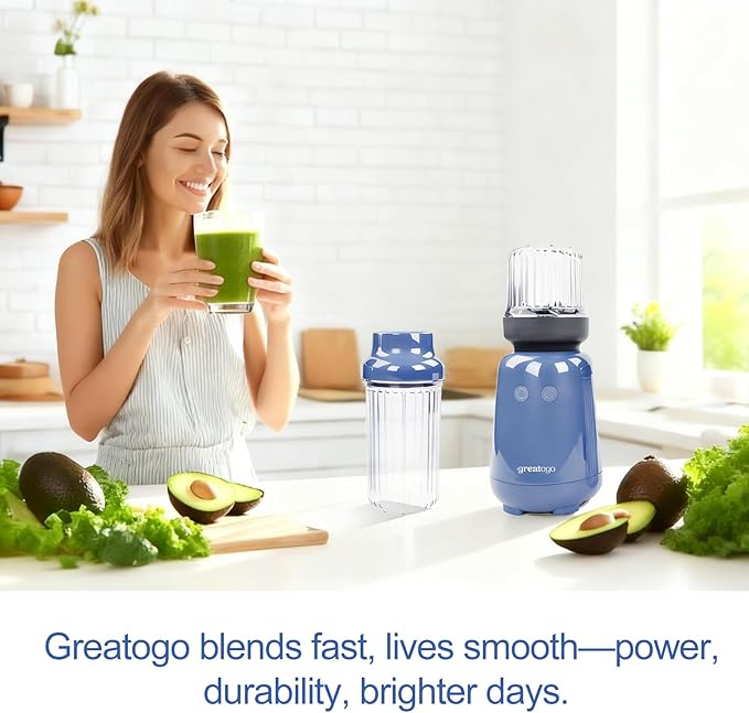 1000W 6-Blade Single-Serve Blender Exclusive Blender 28/14oz Tritan Blending Cup Make milkshakes salad dressings sauces crush ice and blend frozen fruits