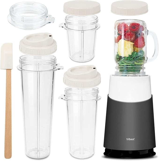 Tribest PB-430GY-A Personal Blender II Mason Jar Ready Personal Blender with Mason Jar Mug Gray