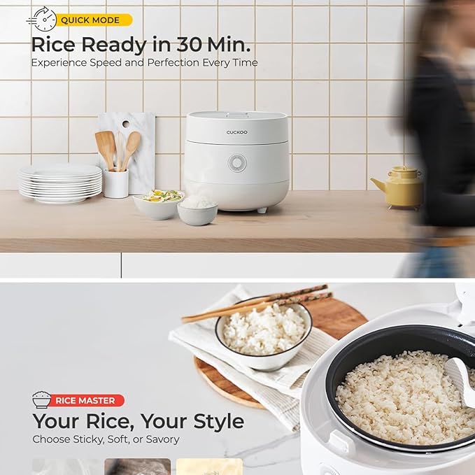 Rice Cooker - 6-Cup (Uncooked) Micom Rice Cooker | 13 Menu Options: Quinoa Oatmeal Brown Rice &amp More Touch-Screen Nonstick Inner Pot | White
