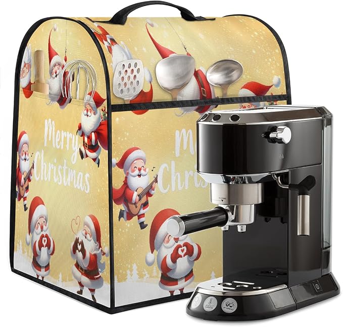 cfpolar Kitchen Aid Mixer Cover Compatible with 6-8 Quarts Christmas Cute Santa Claus Xmas Stand Mixer Cover Kitchen Aid Mixers Accessories Appliance Organizer Bag Dust Covers with Zipper Pocket