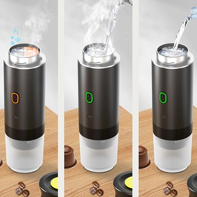 Portable Electric Coffee Maker 15Bar Cordless Self Heating Coffee Machine for Travel Camping Home Office
