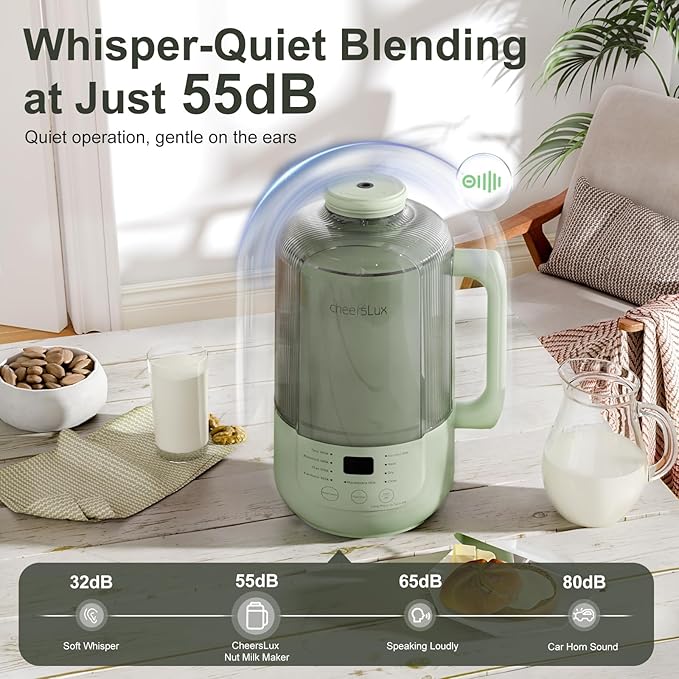 9 in 1 Nut Milk Maker Machine 40oz Nut Milk Maker for Soy Almond Oat Plant Based Milks and Non-Dairy Milk Automatic Soy Milk Maker with Low Noise/12-hour Delay Start/Auto Clean/Keep Warm
