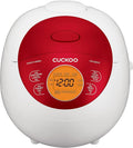 CUCKOO Micom Rice Cooker 3 Cup Uncooked / 6 Cup Cooked Korean Fuzzy Logic Rice Cooker Small with Delay Timer &amp Keep Warm Setting Versatile Food Steamer with Non-Stick Inner Pot Red (CR-0351F)