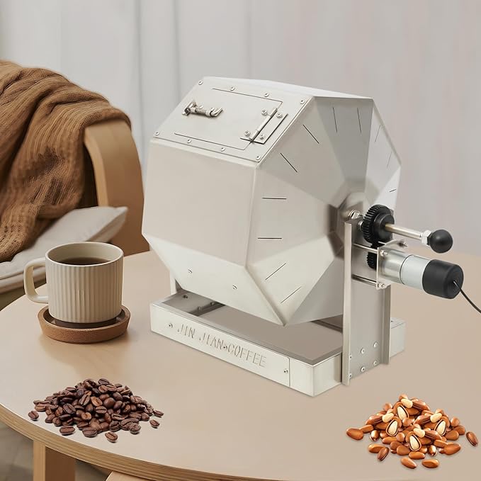 14.5L Coffee Bean Roaster Stainless Steel Automatic Rotary Roasting Machine Peanut Roaster Large Capacity Coffee Roaster Machine for Home &amp Commercial Use