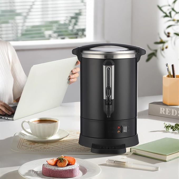 80 Cups Coffee Urn&ampHot Beverage Dispenser 12L/3.2 Gal Double Wall Commerical Coffee Maker Large Capacity Hot Coffee Dispenser for Buffet Catering Wedding Gathering Stainless Steel Hot Water Urn