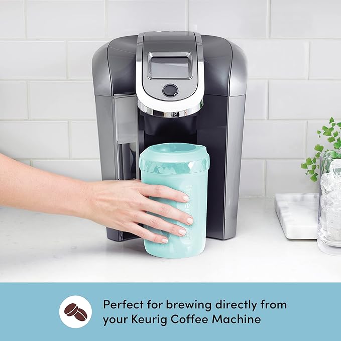HyperChiller HC2AS Patented Iced Coffee/Beverage Cooler NEW IMPROVEDSTRONGER AND MORE DURABLE! Ready in One Minute Reusable for Iced Tea Wine Spirits Alcohol Juice 12.5 Oz Aqua Sky