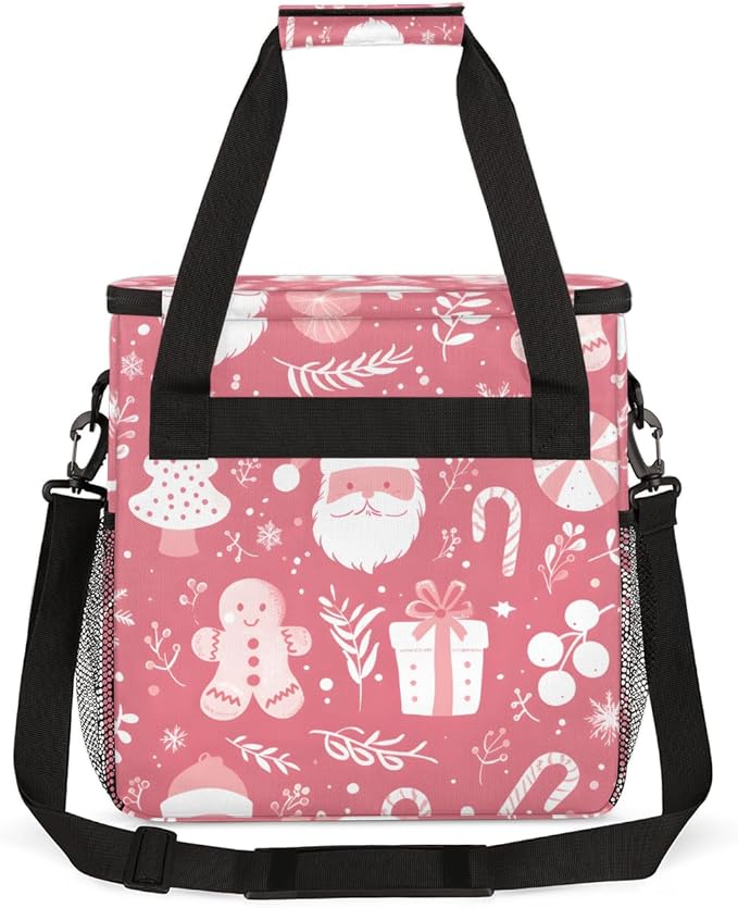 Christmas Santa Claus Coffee Maker Carrying Bag Portable Travel Storage Tote Bag Compatible with K-Mini or K-Mini Plus Single Serve Coffee Brewer Carrying Case with Multiple Pockets &amp Shoulder S