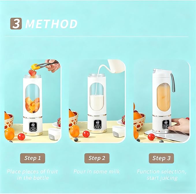 2026 New 450ml Digital Multimode Juicer Blender - Smart LED Display Portable Juicer Shakes and Smoothies Blender | TYPE-C Charing | Leak Proof Design with 12 Stainless Steel Blades (Green)